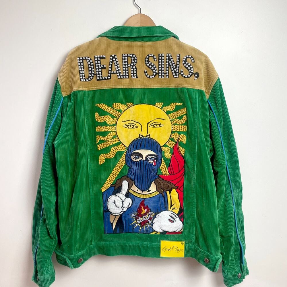 Frost Originals Dear Sins Corduroy Jacket 3X Statement‎ Streetwear Embellished